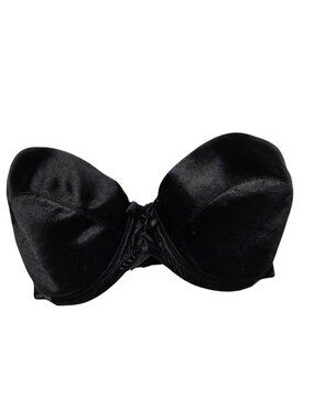 Wonderbra Push Up Bra Size 36D Black Satin Finish Lightly Padded Underwire